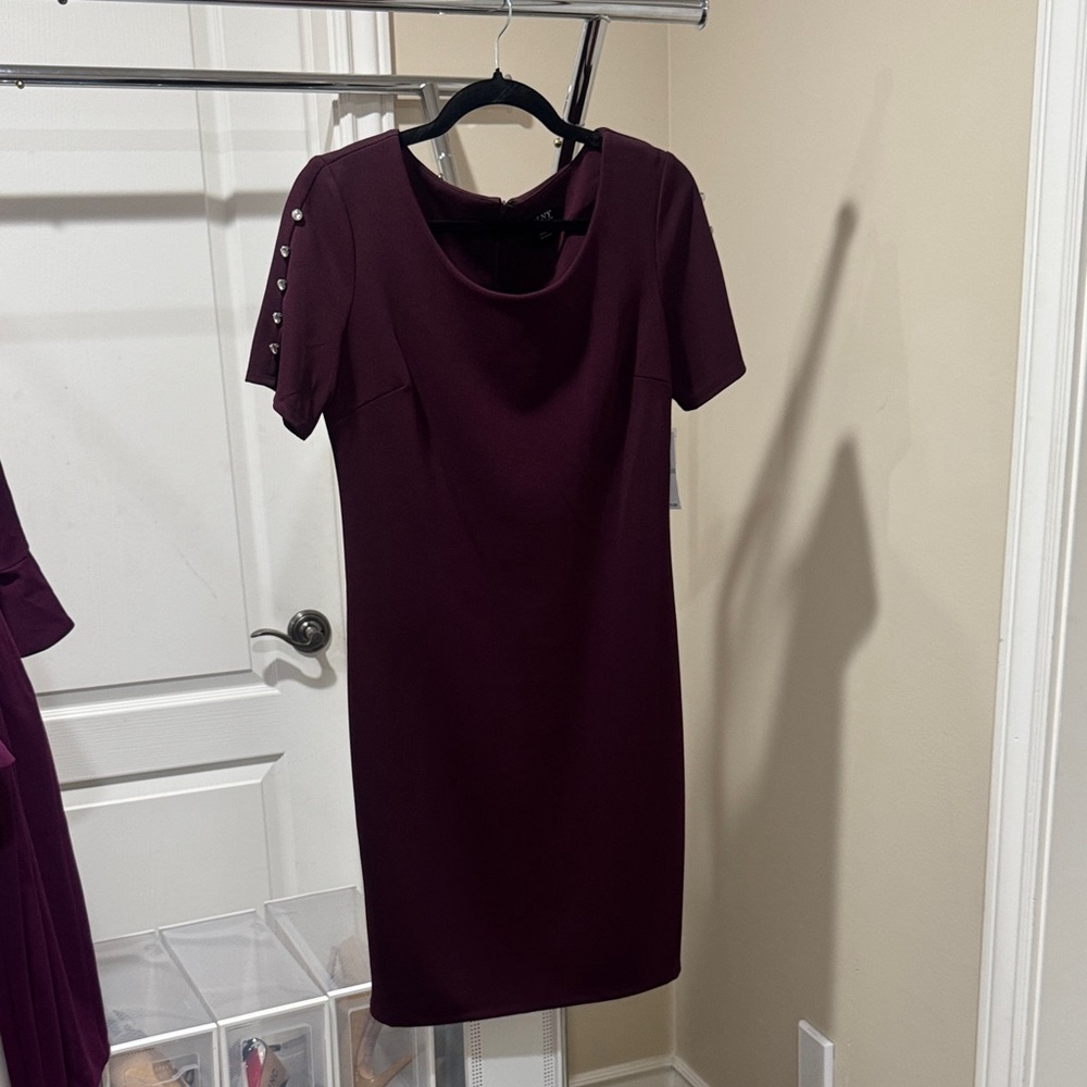 SLNY Deep Purple Mini Dress